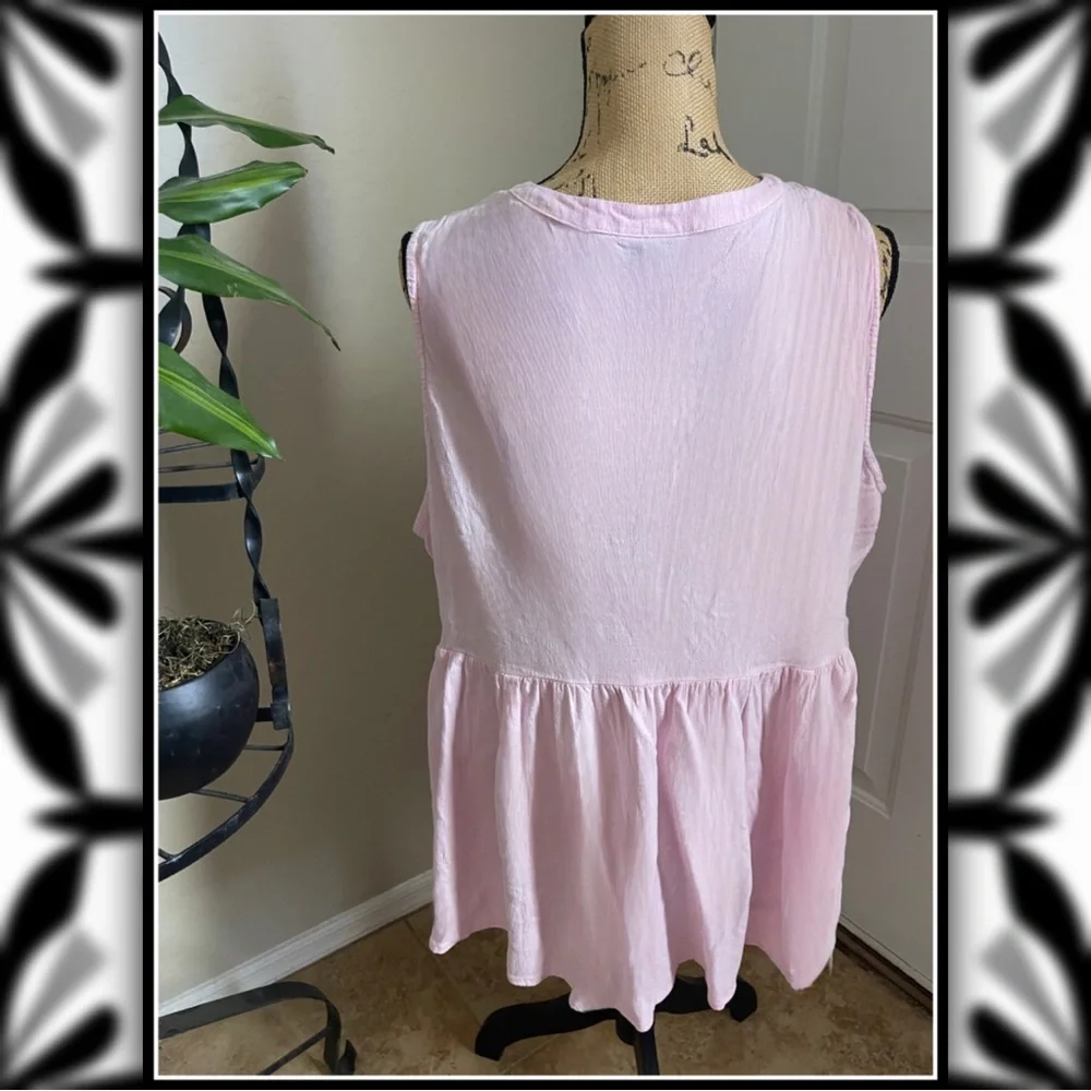 TORRID Rayon Slub Embroidered Tie Front Tank #Tslub-484r - Picture 7 of 8